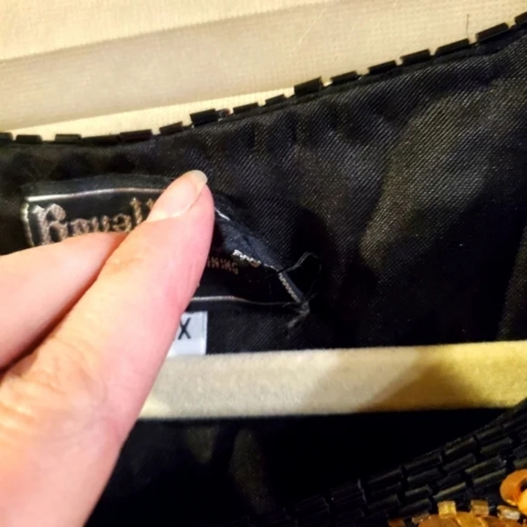 ROYAL FEELINGS | Silk Sequined Beaded Blouse/Cover-Up sz 2X - Picture 8 of 9